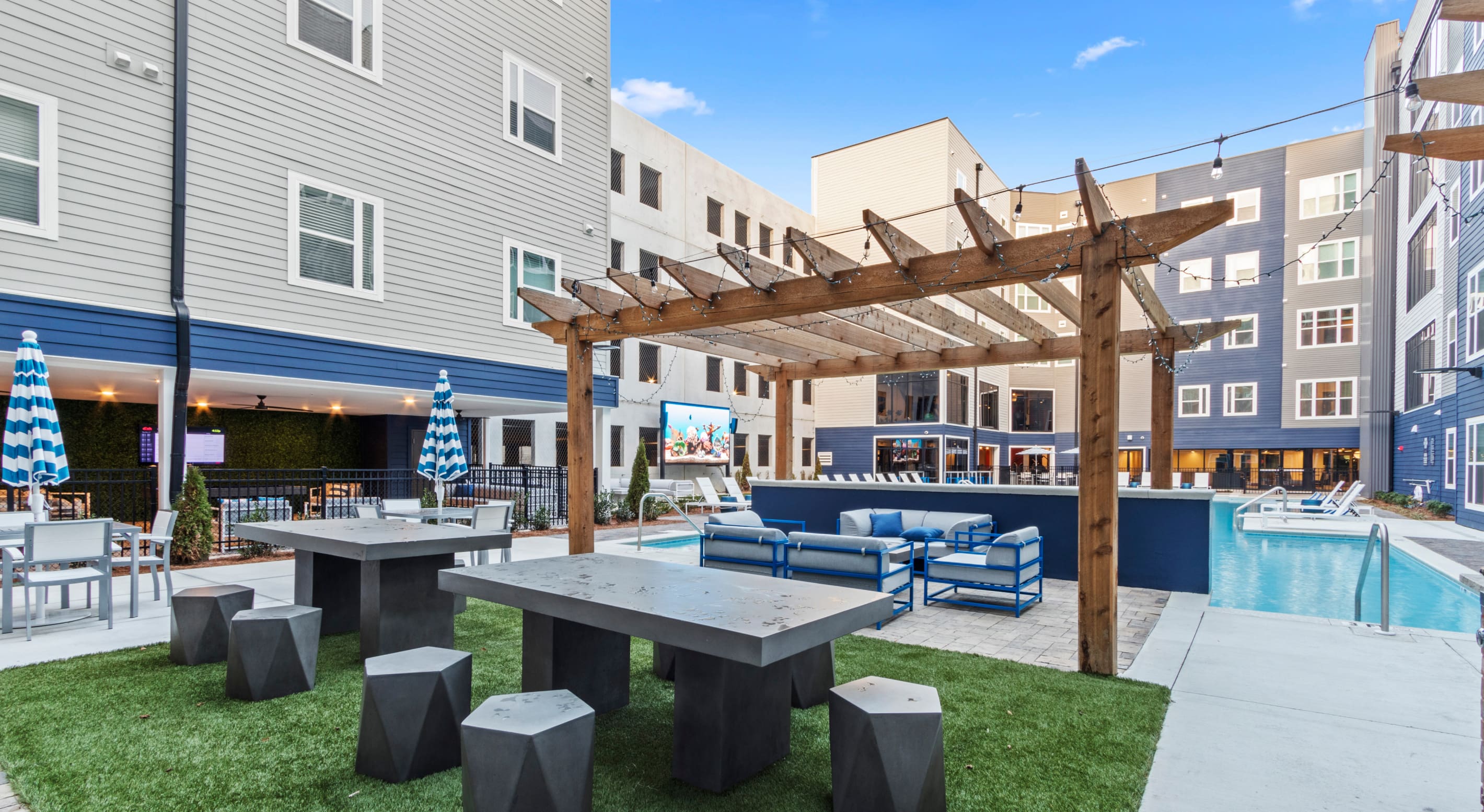 Outdoor lounge space