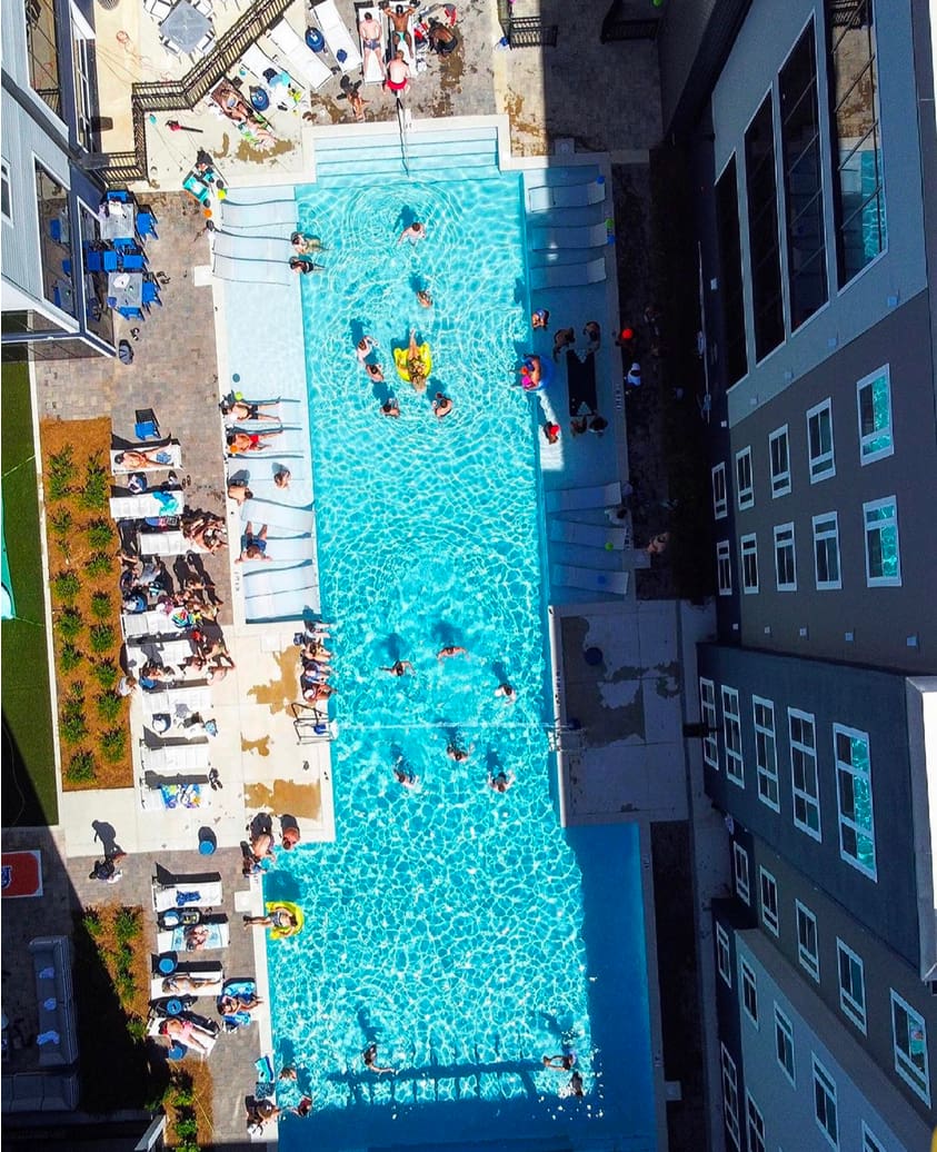 aerial view of pool